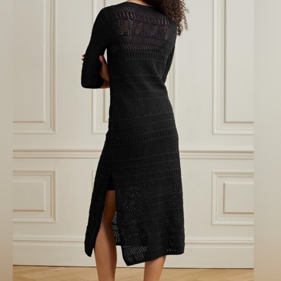 Rag & Bone Renee Crochet Knit Midi Dress Black NWOT - Picture 2 of 16